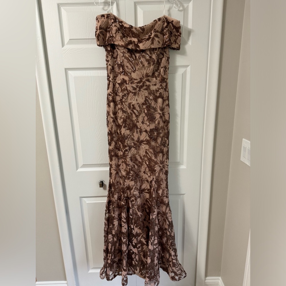 Nicole Bakti sequin evening gown